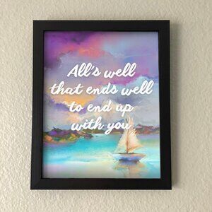 New Framed Taylor Swift Quote Wall Art — Eras Tour Decor — (New Frame Included)